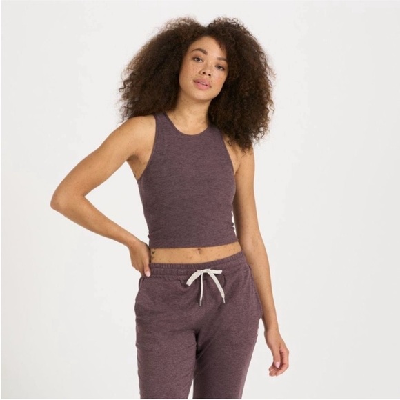 Vuori Tops - Vuori Elevation Plyo Tank Top In Smoked Plum Heather Size Extra Large